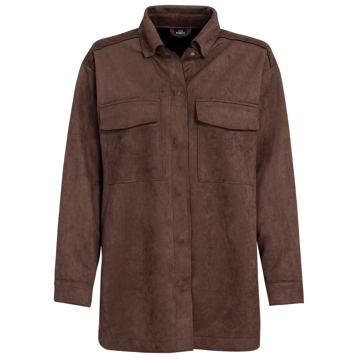 Damen Velours-Overshirt mit zwei Taschen Damen Velours-Overshirt mit zwei Taschen von Gina Benotti