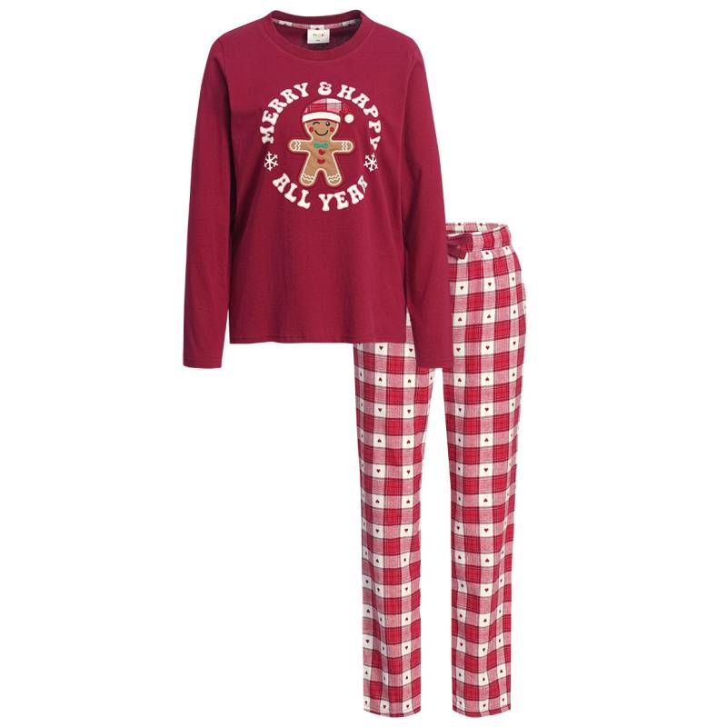 Damen Weihnachtsschlafanzug mit Applikation von Gina Benotti