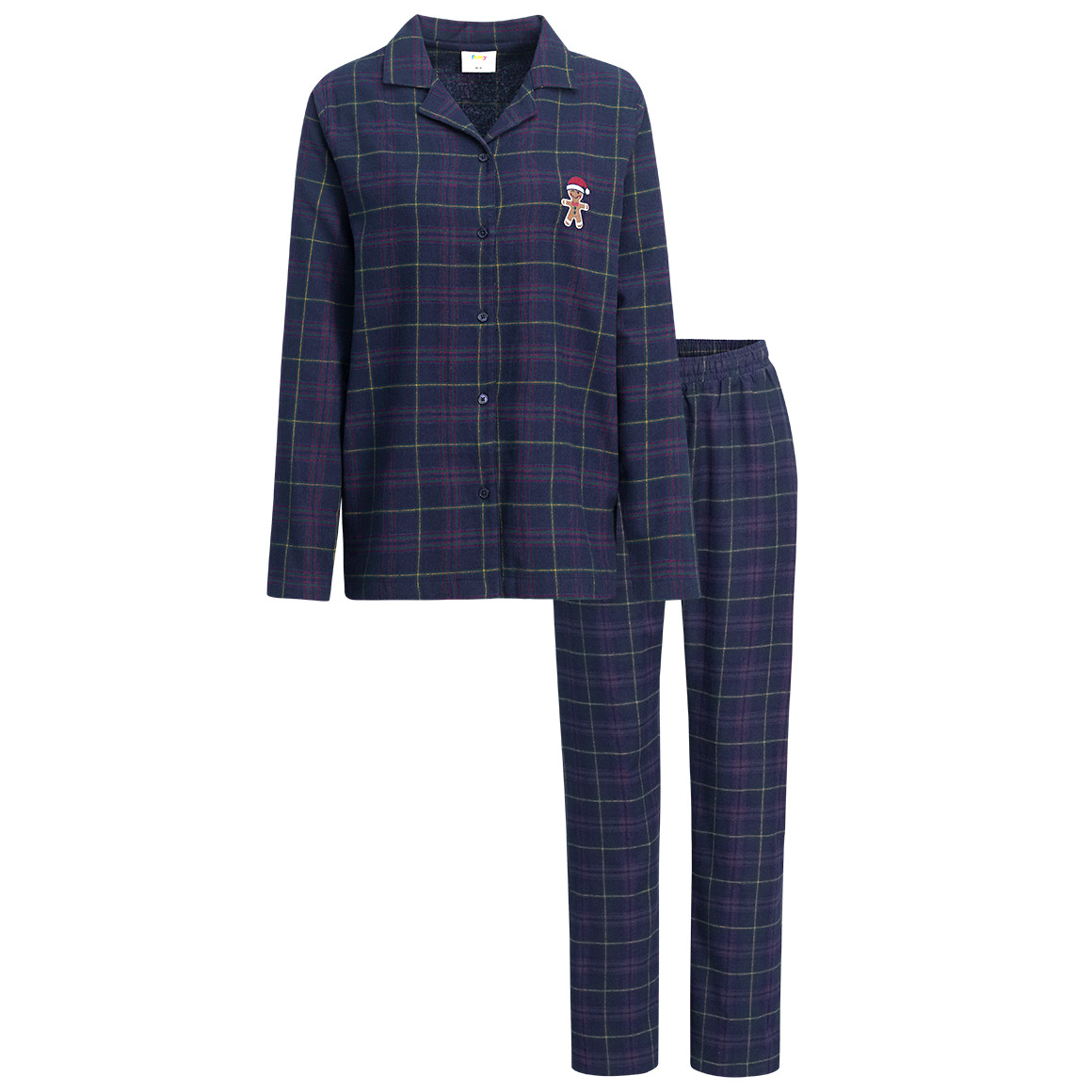 Damen Weihnachtsschlafanzug mit Stickerei von Gina Benotti