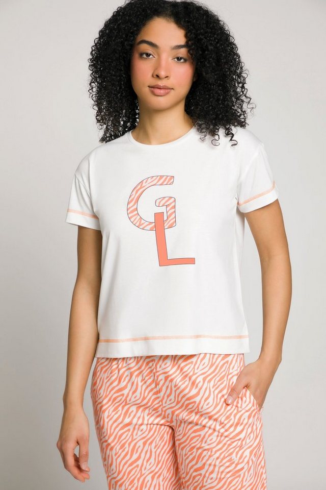 Gina Laura Rundhalsshirt T-Shirt GL Zebra Motiv Rundhals Halbarm von Gina Laura