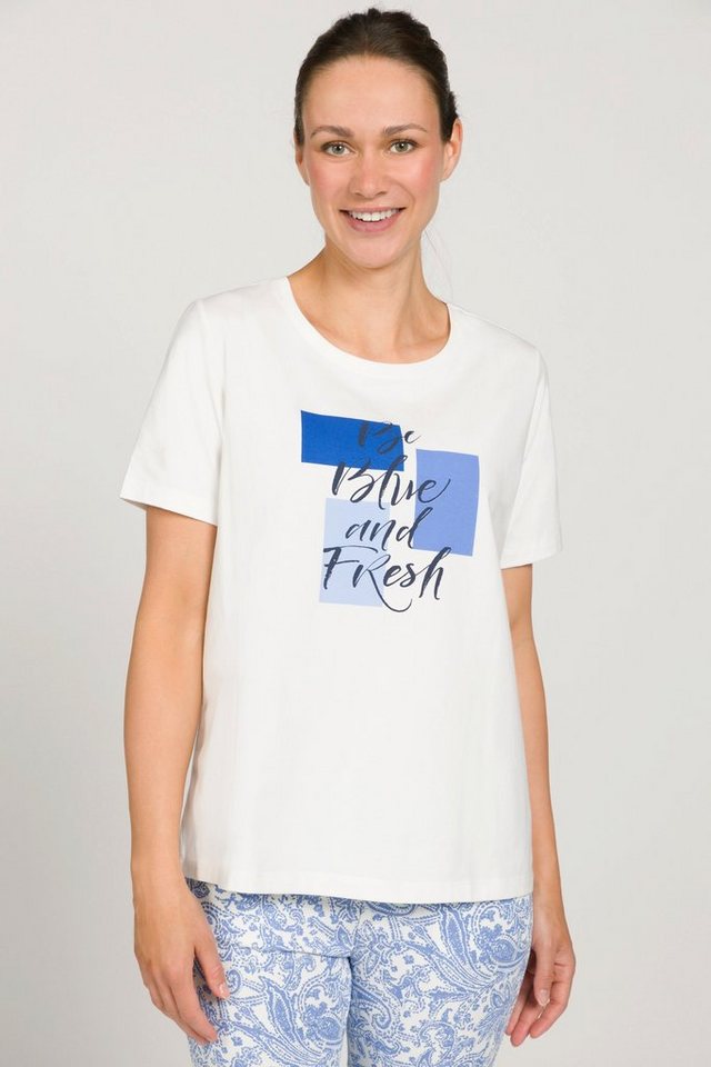Gina Laura Rundhalsshirt T-Shirt grafisches Schriftmotiv Rundhals Halbarm von Gina Laura