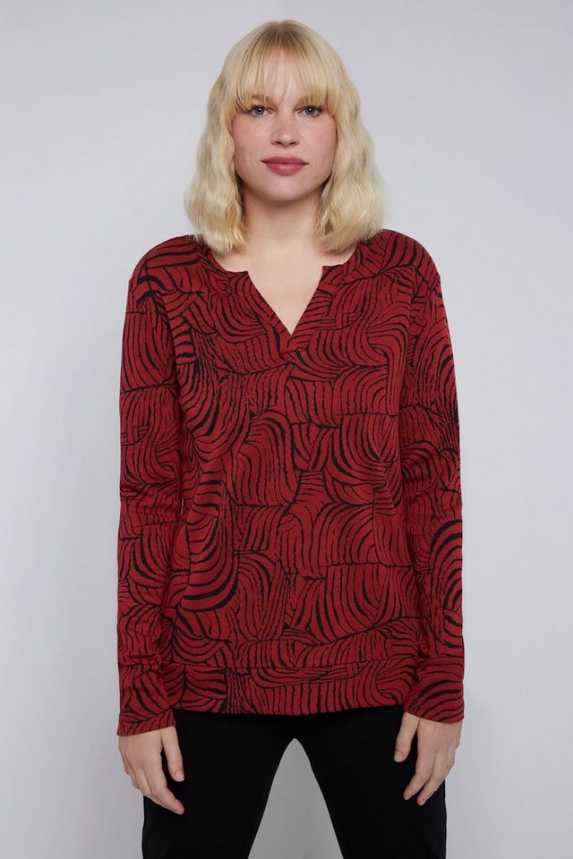 Gina Laura Sweatshirt Sweatshirt Jacquard-Muster Tunika-Ausschnitt von Gina Laura
