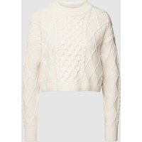 Gina Tricot Cropped Strickpullover mit Rundhalsausschnitt Modell 'HAILEY' in Ecru, Größe XL von Gina Tricot