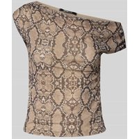 Gina Tricot T-Shirt im asymmetrischen Schnitt in Sand, Größe S Gina Tricot T-Shirt im asymmetrischen Schnitt in Sand, Größe S von Gina Tricot