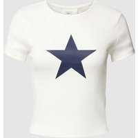 Gina Tricot T-Shirt mit Statement-Print in Weiss, Größe S von Gina Tricot