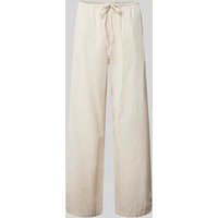 Gina Tricot Wide Leg Leinenhose mit Tunnelzug in Beige, Größe XL von Gina Tricot