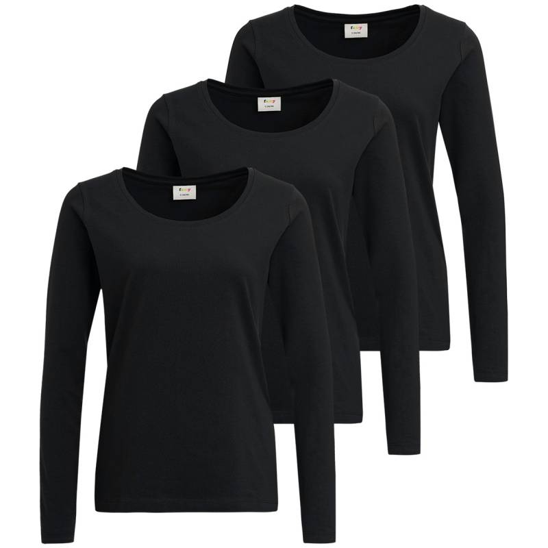 3 Damen Langarmshirts in Unifarben von Gina