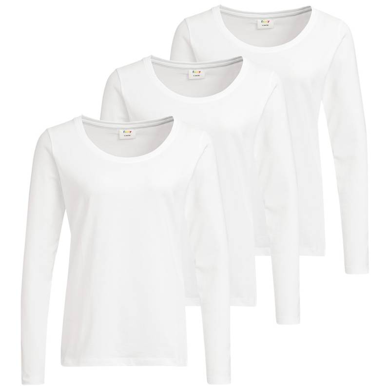 3 Damen Langarmshirts in Unifarben von Gina