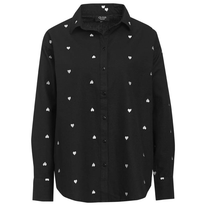 Damen Bluse mit Herz-Stickerei von Gina