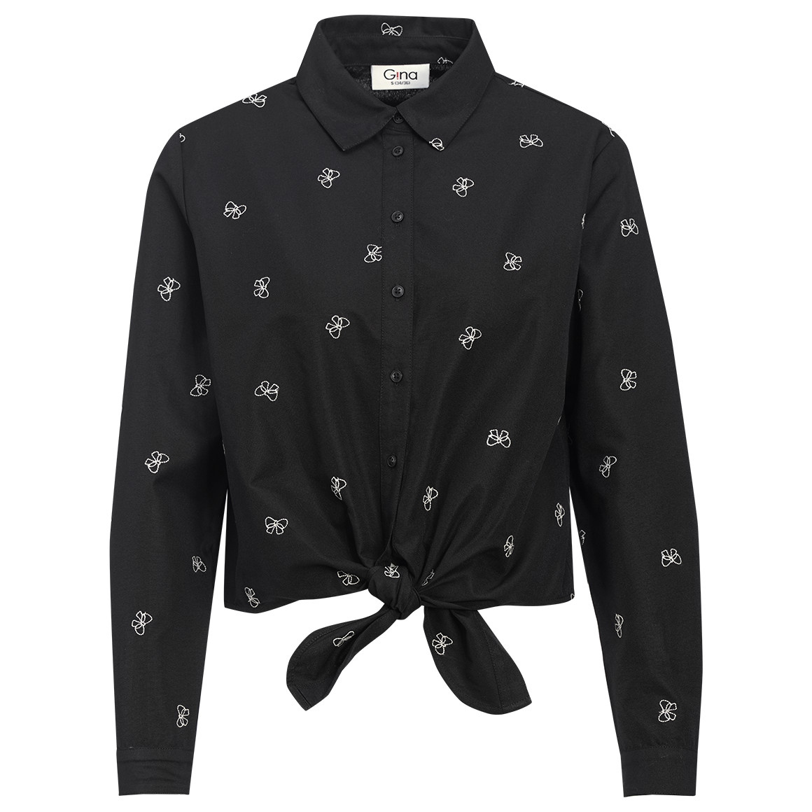 Damen Hemdbluse mit Knoten-Detail von Gina