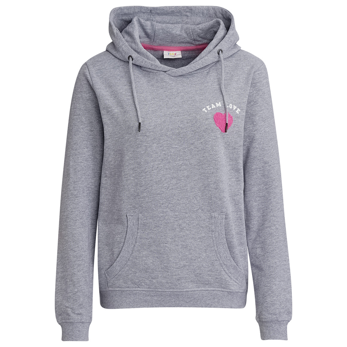 Damen Hoodie mit Herz-Applikation von Gina