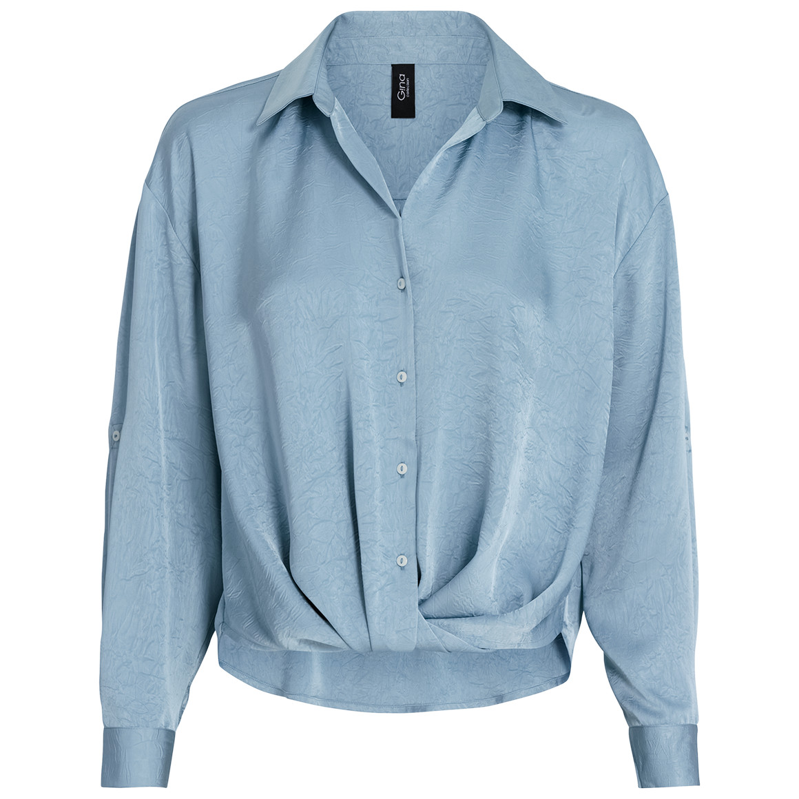 Damen Satinbluse mit Knopfleiste von Gina