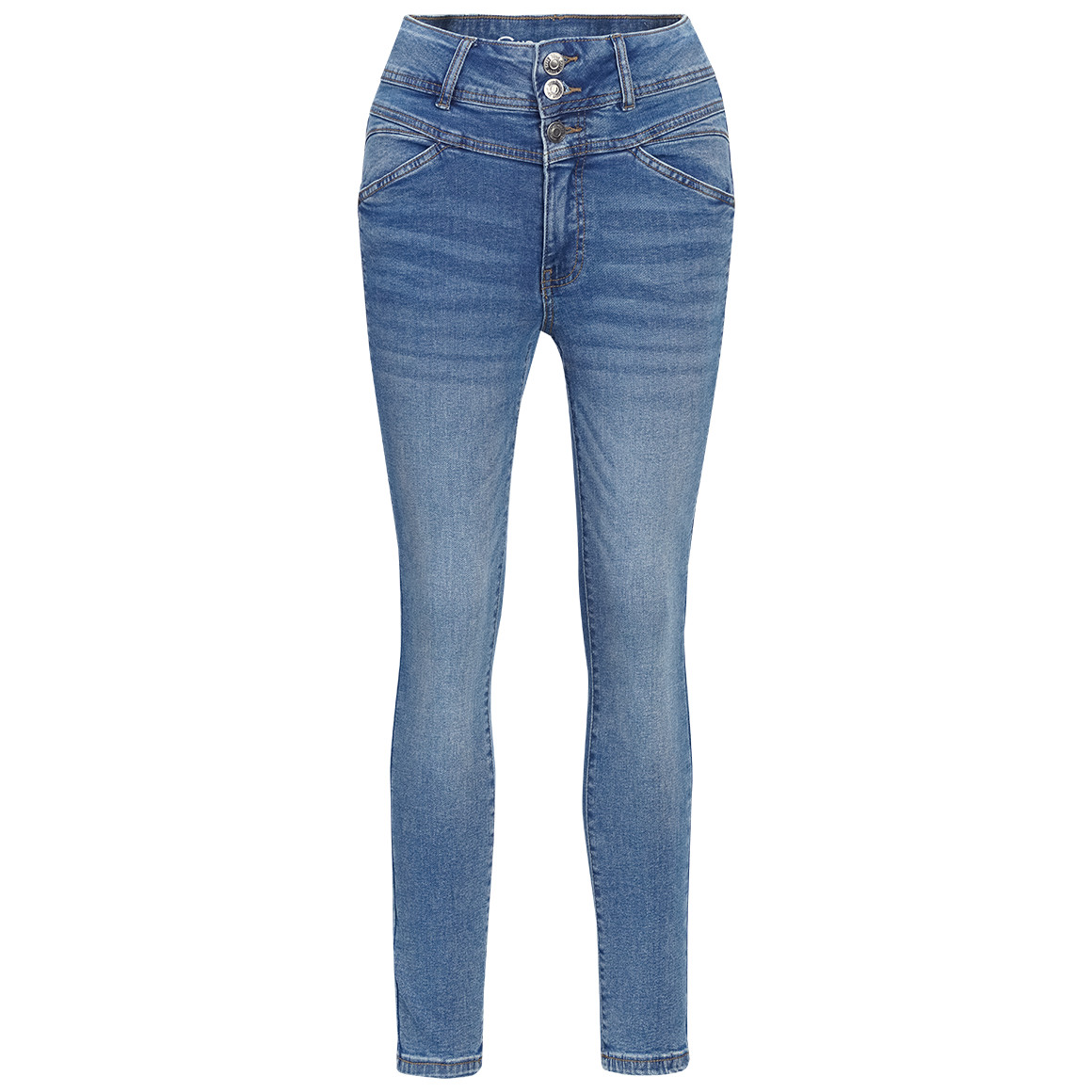 Damen Skinny-Jeans mit Used-Waschung von Gina