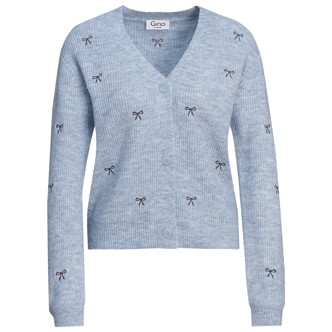 Damen Strickjacke mit Schleifen-Allover von Gina