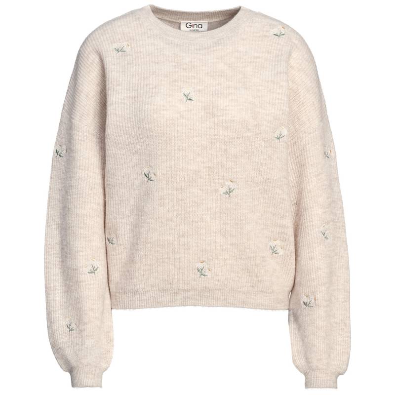 Damen Strickpullover mit Allover-Stickerei von Gina