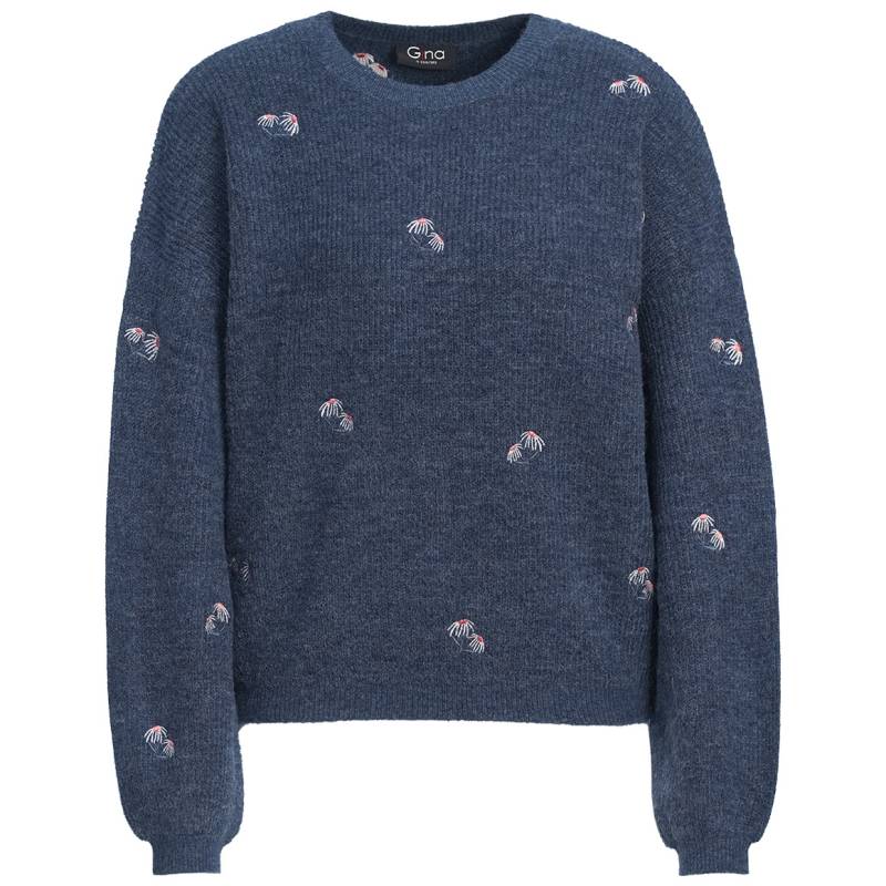 Damen Strickpullover mit Allover-Stickerei von Gina