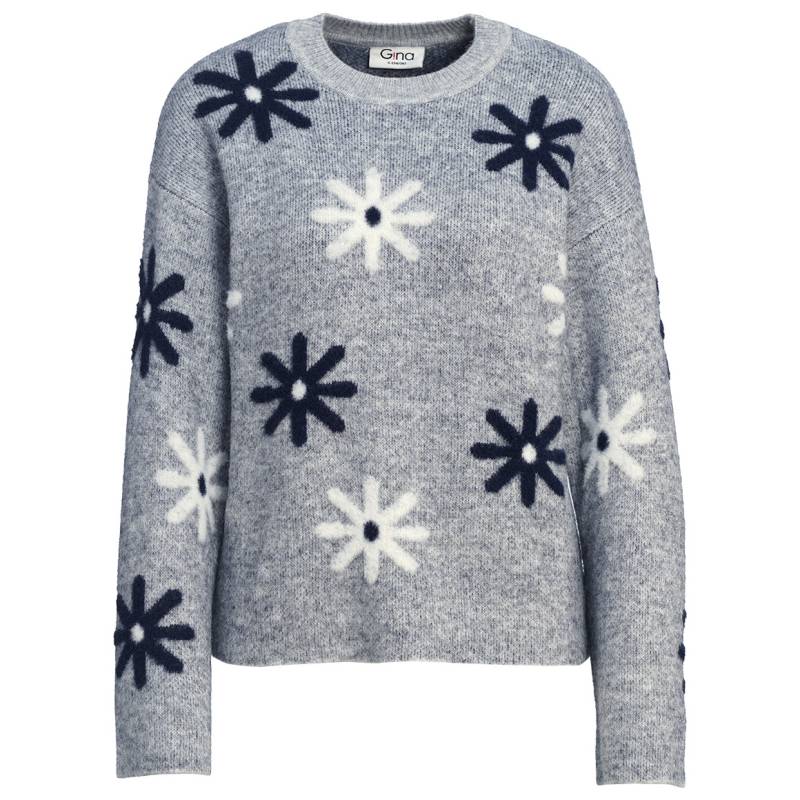 Damen Strickpullover mit Blumen-Allover von Gina
