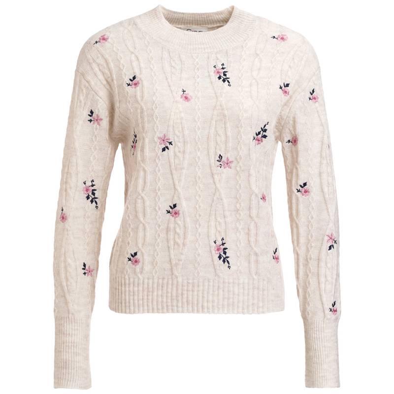 Damen Strickpullover mit Blumen-Stickerei von Gina