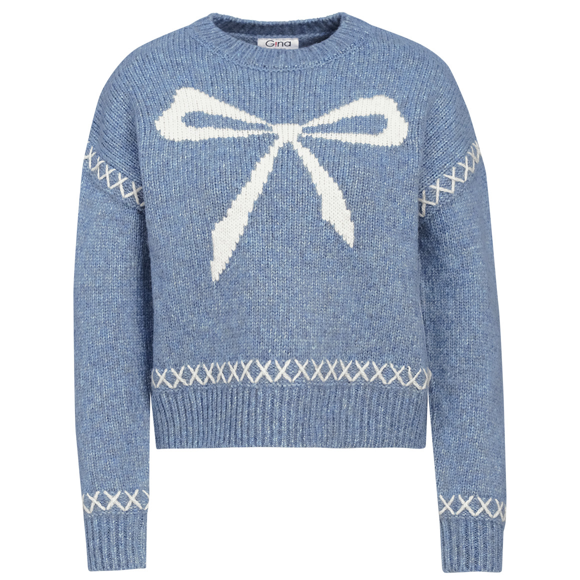 Damen Strickpullover mit Schleifen-Muster von Gina