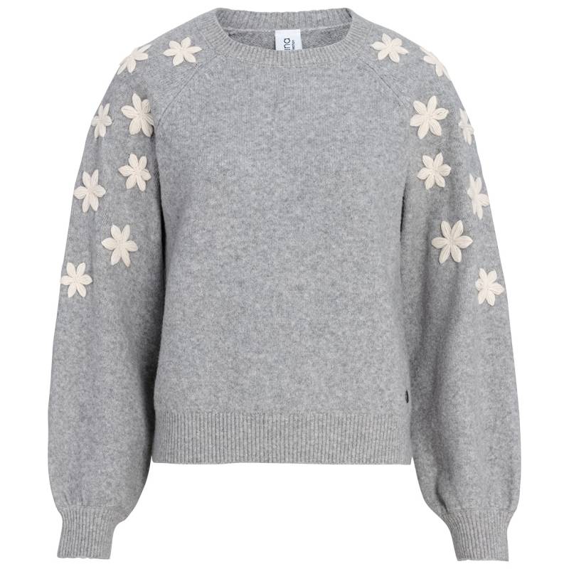 Damen Strickpullover mit floraler Applikation von Gina