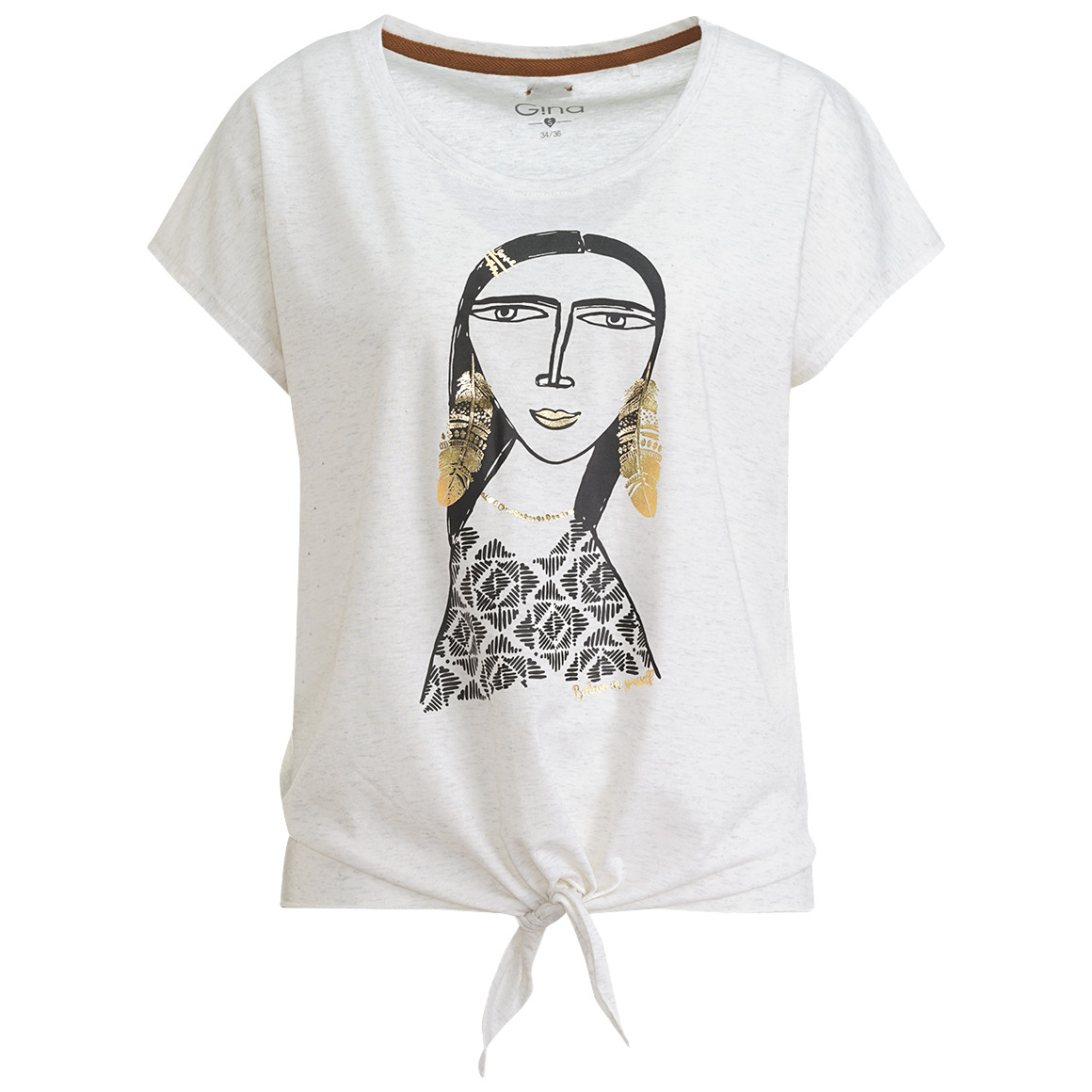 Damen T-Shirt mit Knoten-Detail von Gina