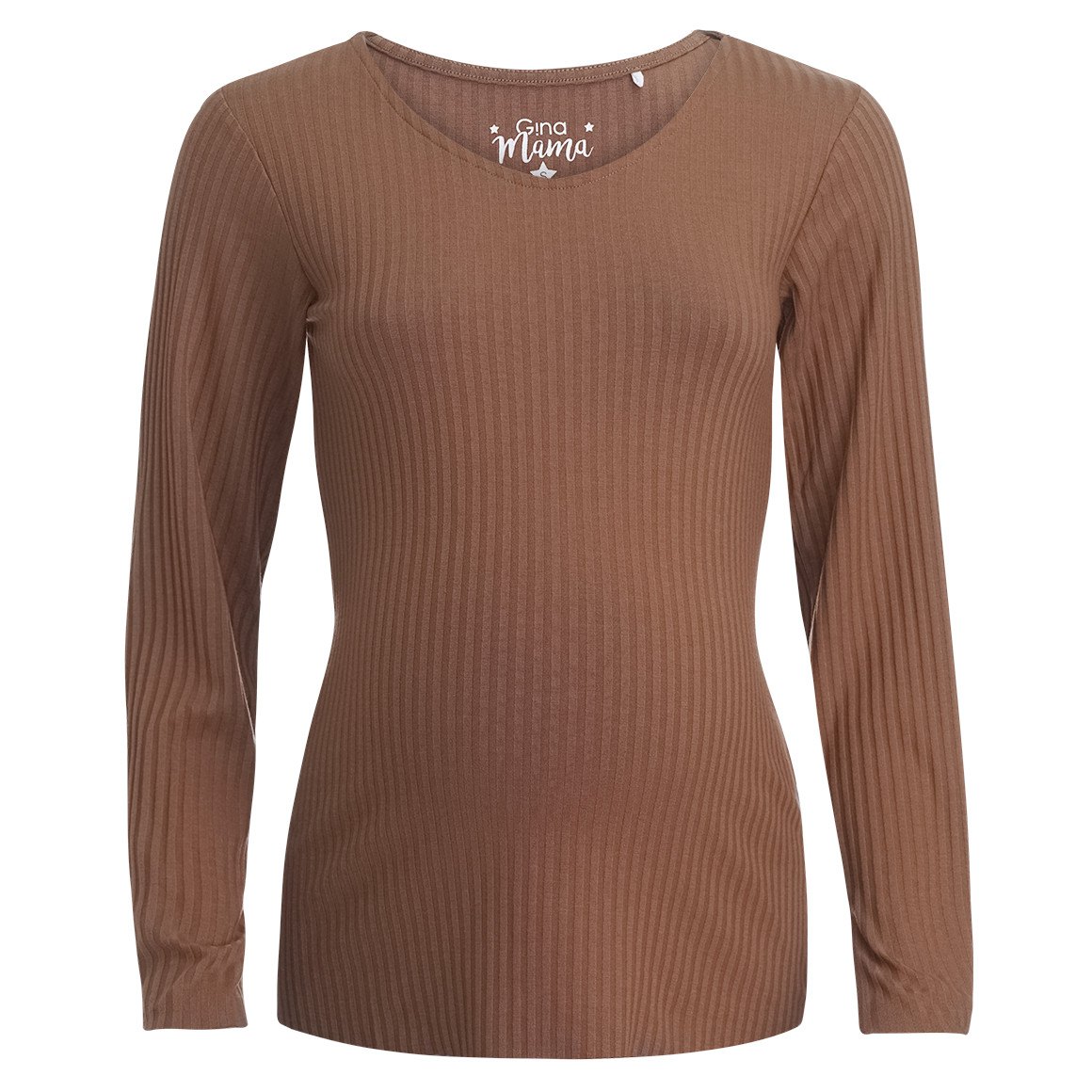 Damen Umstands-Loungeshirt in Ripp-Optik von Gina