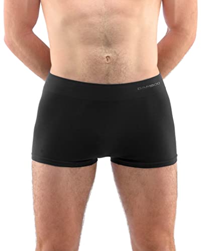 ecoBAMBOO Boxershorts Herren mit kurzem Beins aus Bambus Unterhosen Männer für Sport & Alltag (Schwarz, L-XL) von ecoBAMBOO