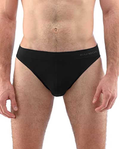 ecoBAMBOO Unterhosen Männer aus Bambus, Herren Slip, für Sport & Alltag (Schwarz, M-L) von ecoBAMBOO