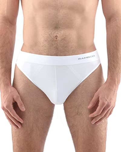 ecoBAMBOO Unterhosen Männer aus Bambus, Herren Slip, für Sport & Alltag (Weiß, M-L) von ecoBAMBOO