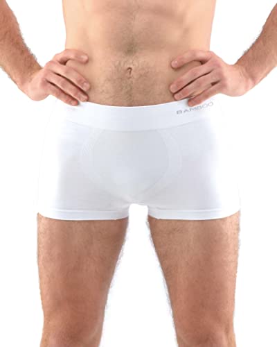 ecoBAMBOO Boxershorts Herren mit kurzem Beins aus Bambus Unterhosen Männer für Sport & Alltag (Weiß, M-L) von ecoBAMBOO