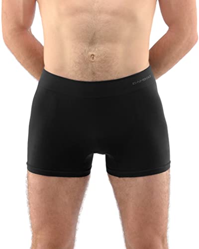 ecoBAMBOO Boxershorts Herren mit langem Bein aus Bambus Unterhosen Männer für Sport & Alltag (Schwarz, L-XL) von ecoBAMBOO