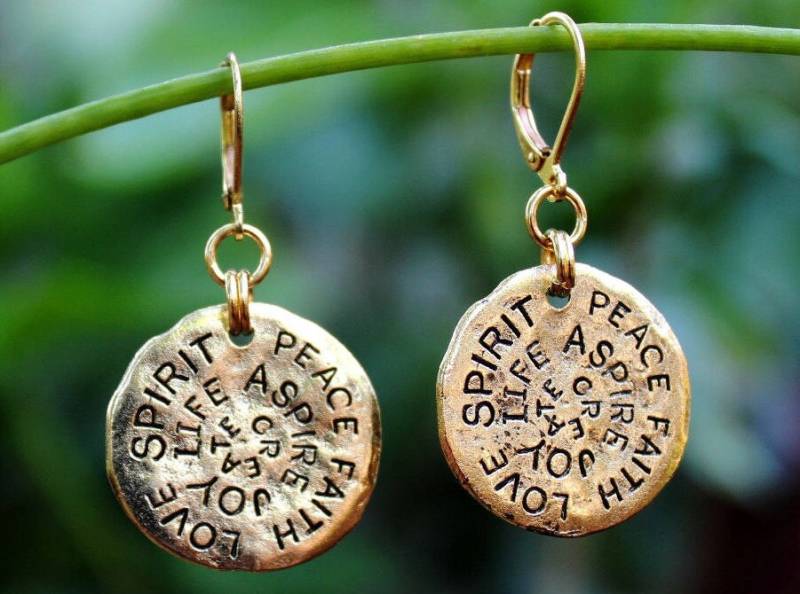 Inspirierende Wort Ohrringe Moderner Statement Schmuck, Geschenk, Handgemacht von GinaJiangDesign