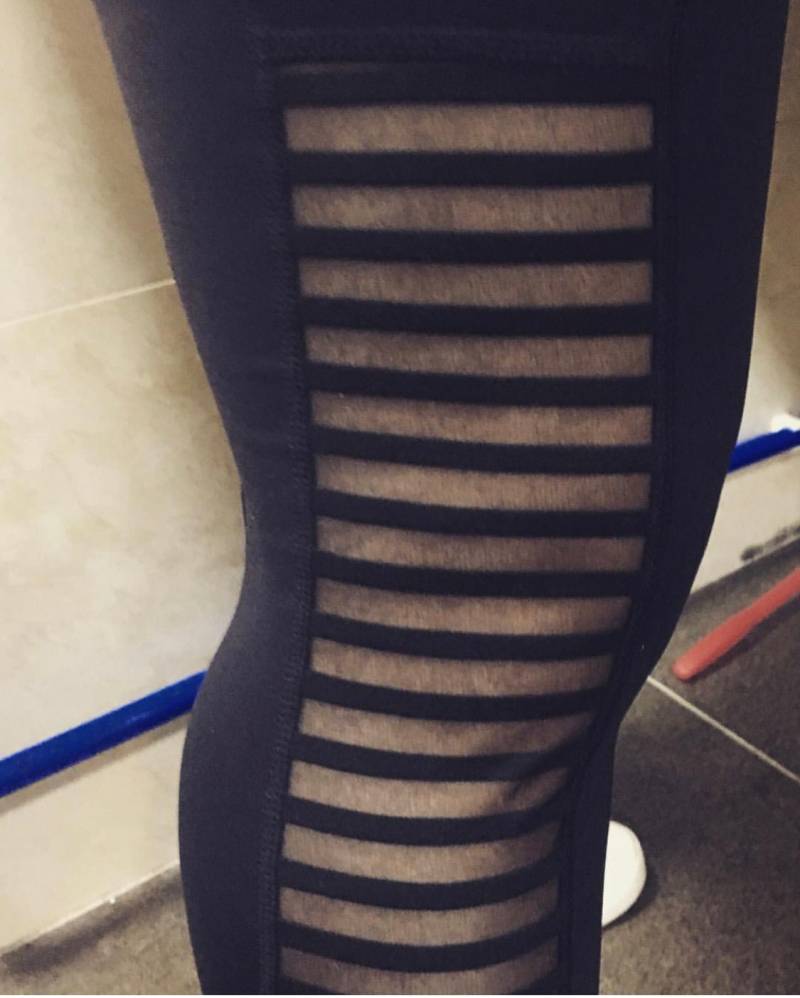 Damen Hoch Taillierte Netz Leggings Mit Handytasche. Training Oder Nacht von GinaMarieNYC