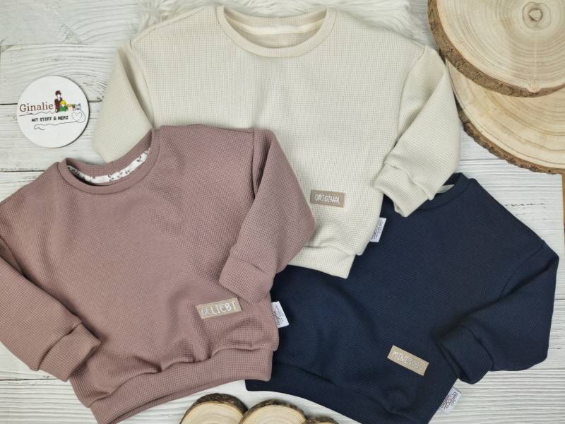 Oversize Pullover Mit Patch Für Babys & Kinder Aus Waffeljersey - Herbst Mode Niedliche Kindermode Mädchen Outfit Jungs Kleidung von GinalieShop
