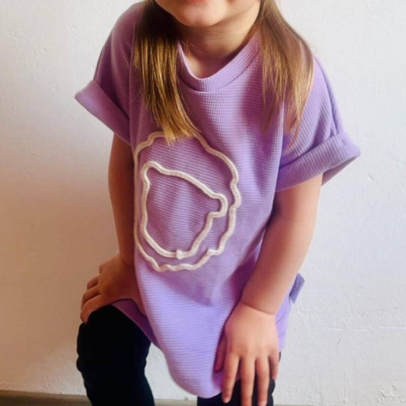 Oversize Shirt Für Babys & Kinder Mit Tier/Name-Kordelapplikation Waffeljersey Geschenk Zur Geburt Geburtstagsgeschenk Sommer Oberteil von GinalieShop