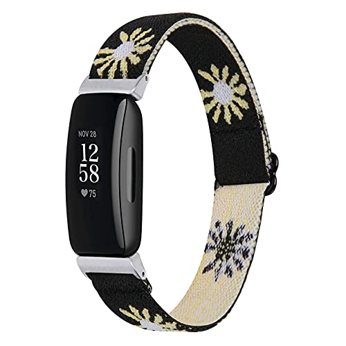 Ginamart Gewebtes Armband, kompatibel mit Fitbit Inspire 2/Ace 3, für Damen und Herren, Sport, weiches Nylongewebe, Ersatzarmband für Fitbit Ace 3/Inspire 2, klein und groß, Small / Large, Nylon von Ginamart