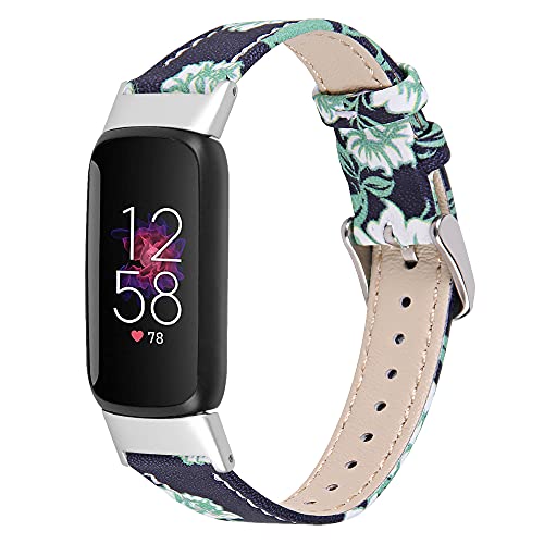 Ginamart Lederarmband kompatibel mit Fitbit Luxe Armband, Damen Herren Echtes Leder Armband Ersatz Uhrenarmband Band für Luxe Fitness Tracker, Leder von Ginamart