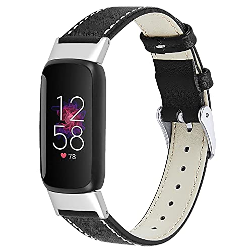 Ginamart Lederarmband, kompatibel mit Fitbit Luxe Armband, Damen und Herren, echtes Lederarmband, Ersatz-Uhrenarmband für Luxus-Fitness-Tracker, Leder von Ginamart