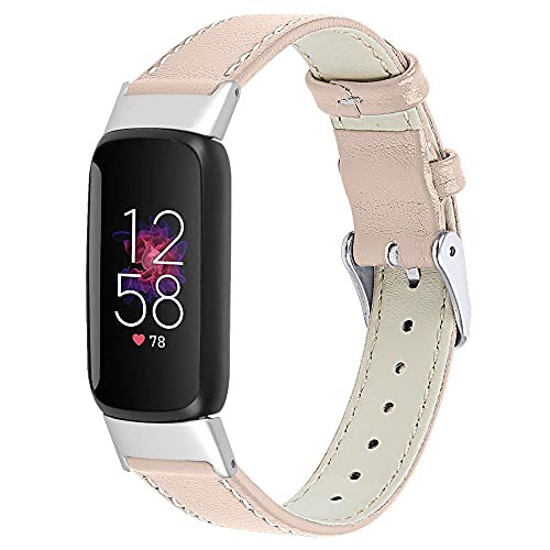 Ginamart Lederarmband, kompatibel mit Fitbit Luxe Armband, Damen und Herren, echtes Lederarmband, Ersatz-Uhrenarmband für Luxus-Fitness-Tracker, Leder von Ginamart