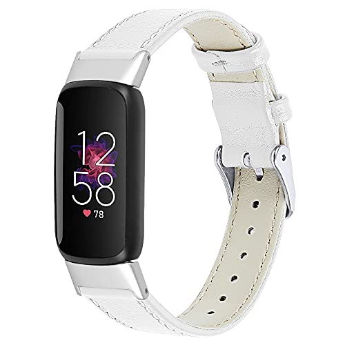 Ginamart Lederarmband, kompatibel mit Fitbit Luxe Armband, Damen und Herren, echtes Lederarmband, Ersatz-Uhrenarmband für Luxus-Fitness-Tracker, Leder von Ginamart