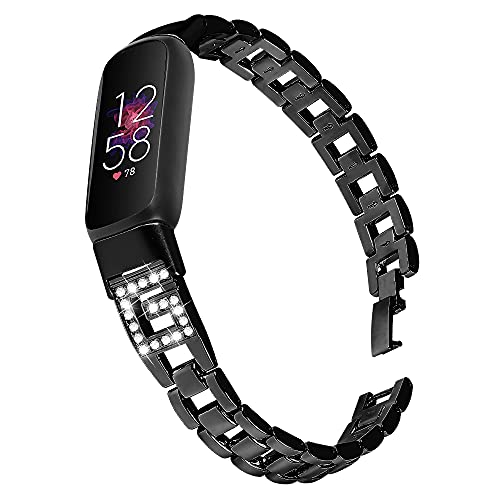 Ginamart Metallbänder kompatibel mit Fitbit Luxe Armband, Bling Edelstahl Armband Ersatzarmband Armbänder Zubehör Armband für Luxe Activity Tracker Damen Herren, Metall, Ginamart Metallbänder kompatibel mit Fitbit Luxe Armband, Bling Edelstahl Armband Ersatzarmband Armbänder Zubehör Armband für Luxe Activity Tracker Damen Herren, Metall, von Ginamart