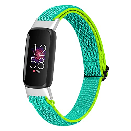 Ginamart Nylon-Armband, kompatibel mit Fitbit Luxe, verstellbar, weich, gewebt, Sport, elastisch, dehnbar, Ersatzarmband für Damen und Herren, Small / Large, Nylon von Ginamart