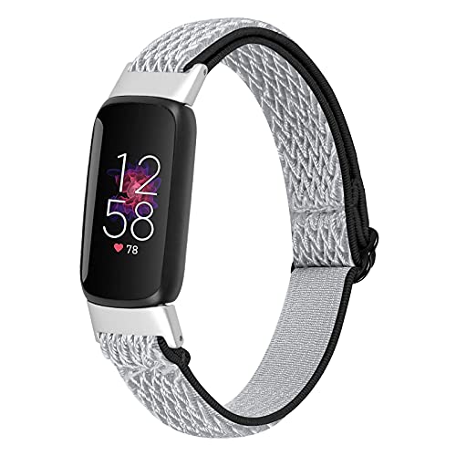 Ginamart Nylonband Kompatibel mit Fitbit Luxe Gurt, Verstellbares Weich Gewebt Sport Elastische Dehnbare Bänder Ersatzband Armband für Frauen Herren, Small / Large, Nylon von Ginamart