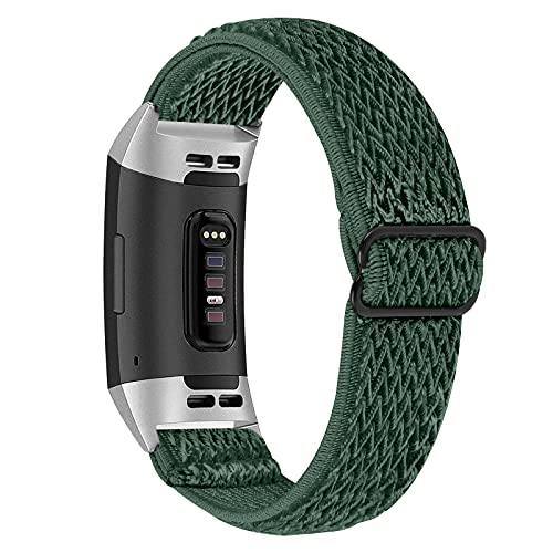 Ginamart Sport Armband Kompatibel mit Fitbit Charge 4/Charge 3/Charge 3 SE Armband, Weiches Atmungsaktives Nylon Gewebtes Elastisches Ersatzarmband Armband für Damen Herren, Nylon, von Ginamart