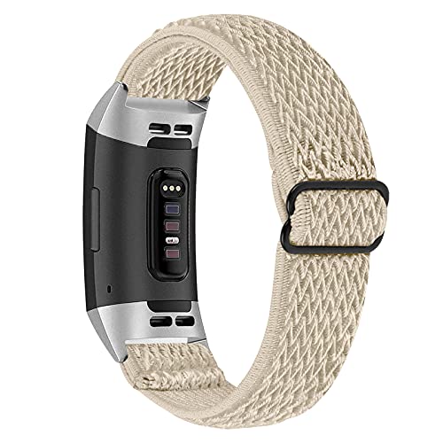 Ginamart Sportarmband kompatibel mit Fitbit Charge 4/Charge 3/Charge 3 SE Armband, weiches atmungsaktives Nylon gewebtes elastisches Ersatzarmband für Damen und Herren, Nylon, von Ginamart