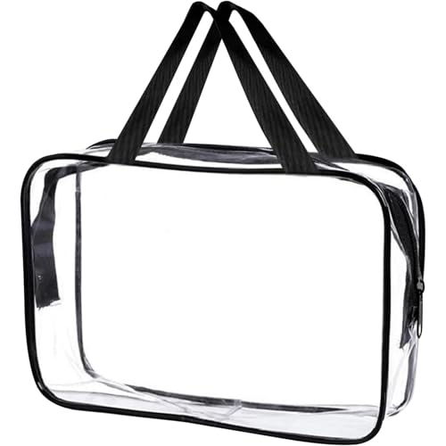 Transparente Tragetasche,Groß Wasserdicht Transparent Kulturbeutel Dicker PVC-Reißverschluss Kosmetiktasche Kosmetik-Organizer Strandaufbewahrung Reisezubehör Durchsichtig von Ginddy