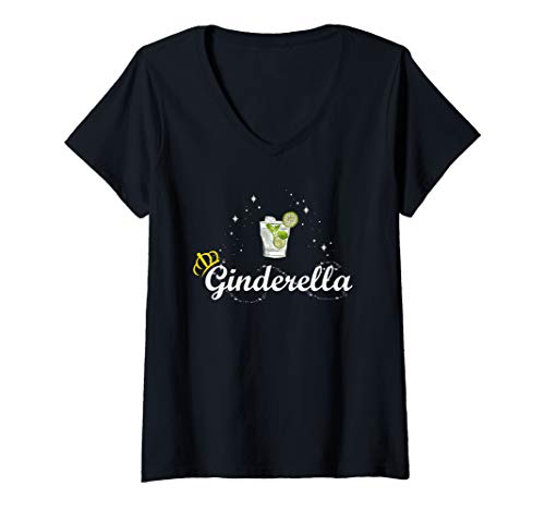 Damen Ginderella Braut Team Junggesellenabschied Gin Party JGA T-Shirt mit V-Ausschnitt Damen Ginderella Braut Team Junggesellenabschied Gin Party JGA T-Shirt mit V-Ausschnitt von Ginderella JGA Junggesellinnenabschied Damen Gin