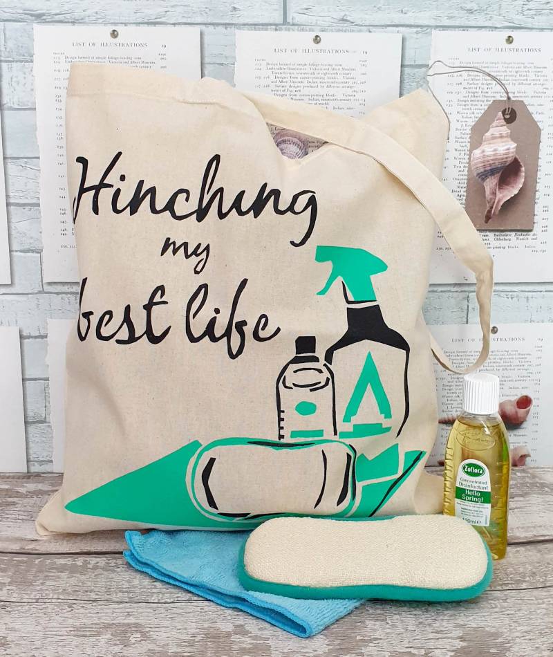 Handbedruckte Illustrierte Tragetasche - "Hinching My Best Life' Handbedruckte Illustrierte Tragetasche - "Hinching My Best Life' von GingerDoodlesDesigns
