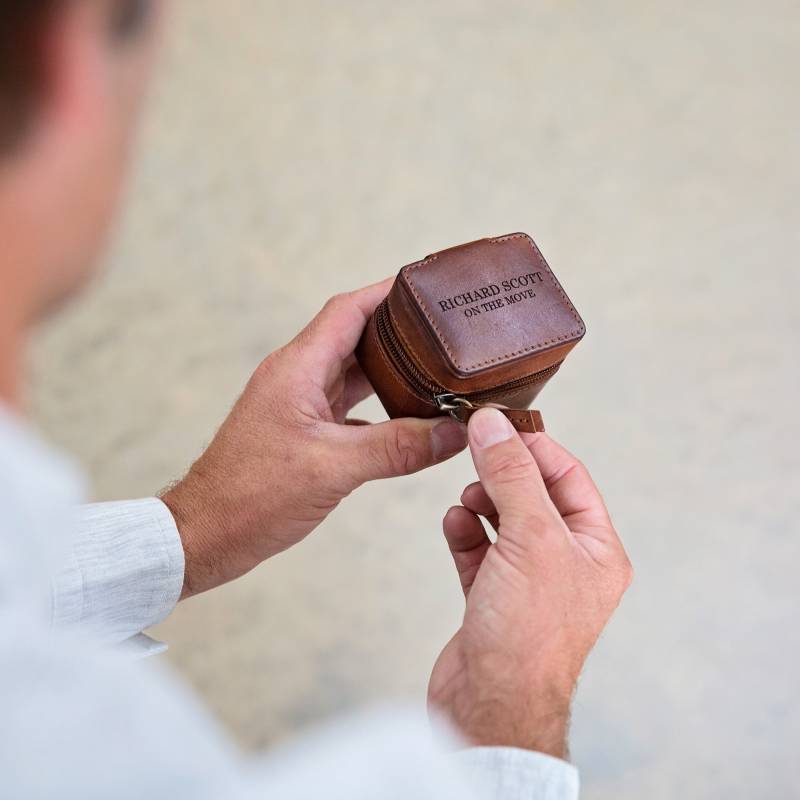 Kleine Personalisierte Leder Schmuckschatulle Für Ihn von GingerRoseGifts