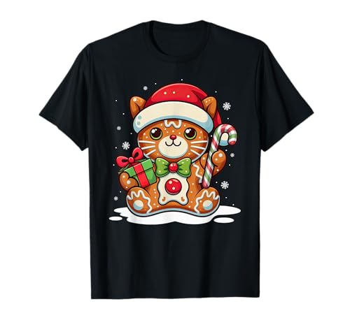 Niedliches Katzen-Lebkuchenmann-Weihnachtshemd für Damen, Herren, Kinder T-Shirt Niedliches Katzen-Lebkuchenmann-Weihnachtshemd für Damen, Herren, Kinder T-Shirt von Gingerbread Cat Lovers Christmas Cookie Costume